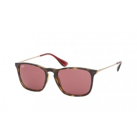 Ray-Ban Sunglasses Chris in Havana and Dark Violet Brand New - Picture 1 of 6